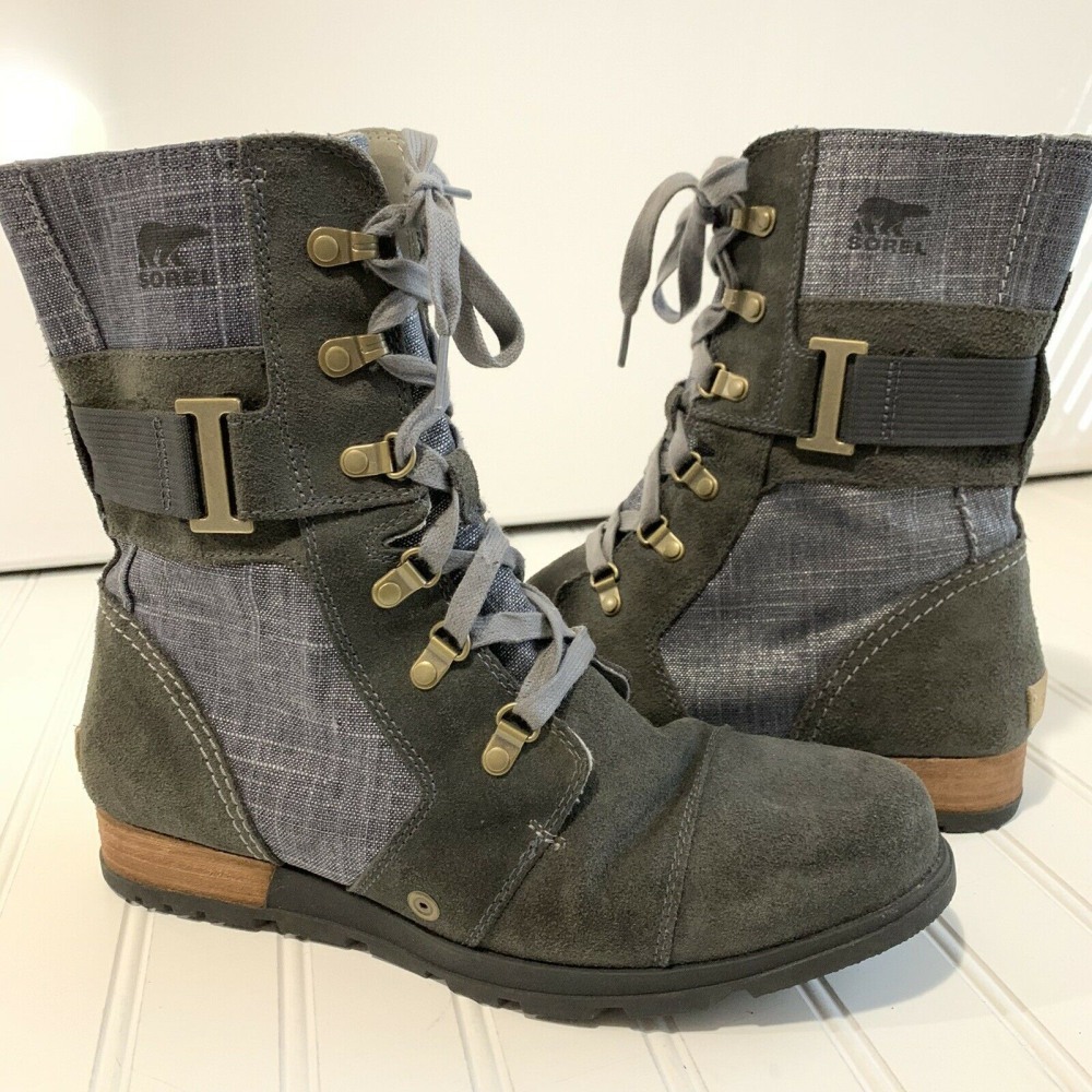 SOREL Major Carly Combat Boots Blue Gray  Size 11